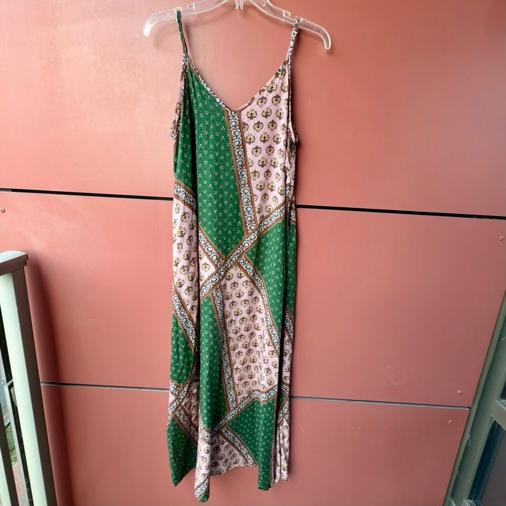 NATURAL LIFE Green and Pink Patchwork Maxi Dress - Picture 4 of 13